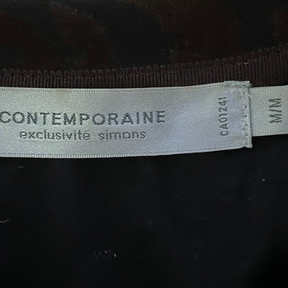SIMONS Contemporaine Black Brown Velvet Swirl Sweatshirt Top - Picture 4 of 7